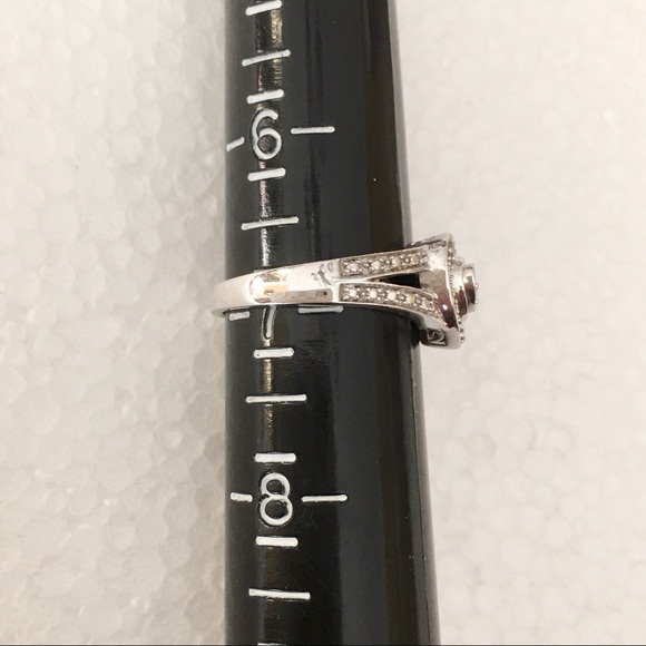 Heart Ring Diamonds And Sterling  size 7 - Picture 10 of 11
